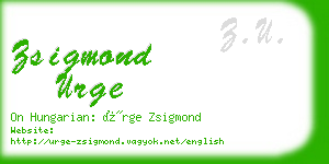 zsigmond urge business card